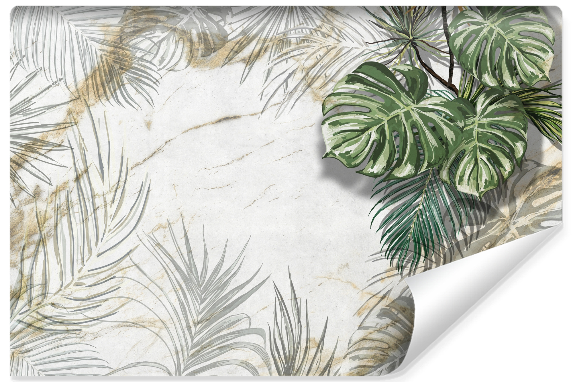 Vlieseline papel pintado fotografia palma hojas 3d para dormitorio 460cm x 300cm