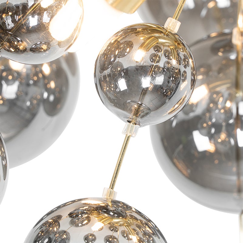 Plafonnier design en laiton avec verre fumé 4 lumières - Explode - 3