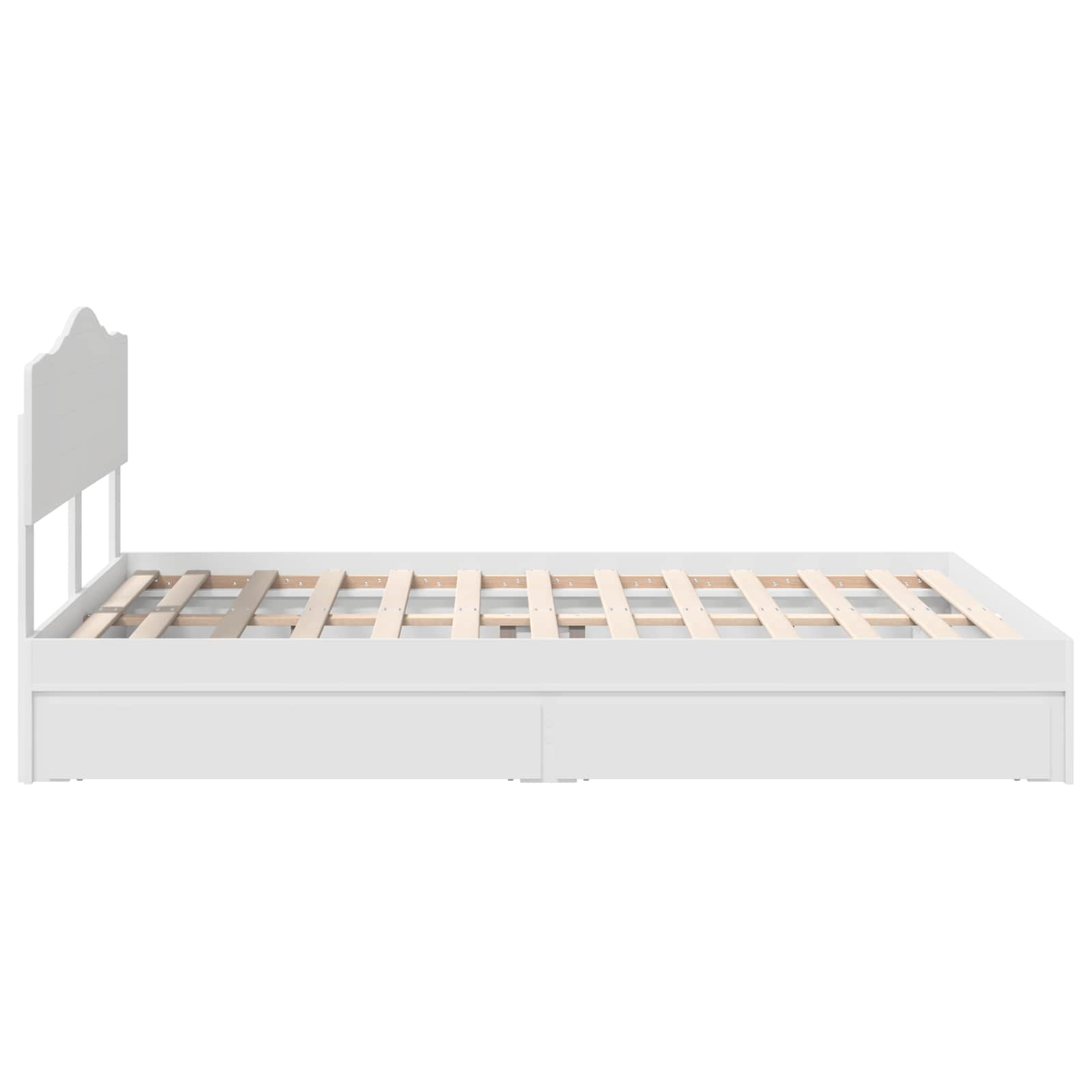 Lit de rangement réglable Blanc 140 x 200 cm panneau de bois - 9