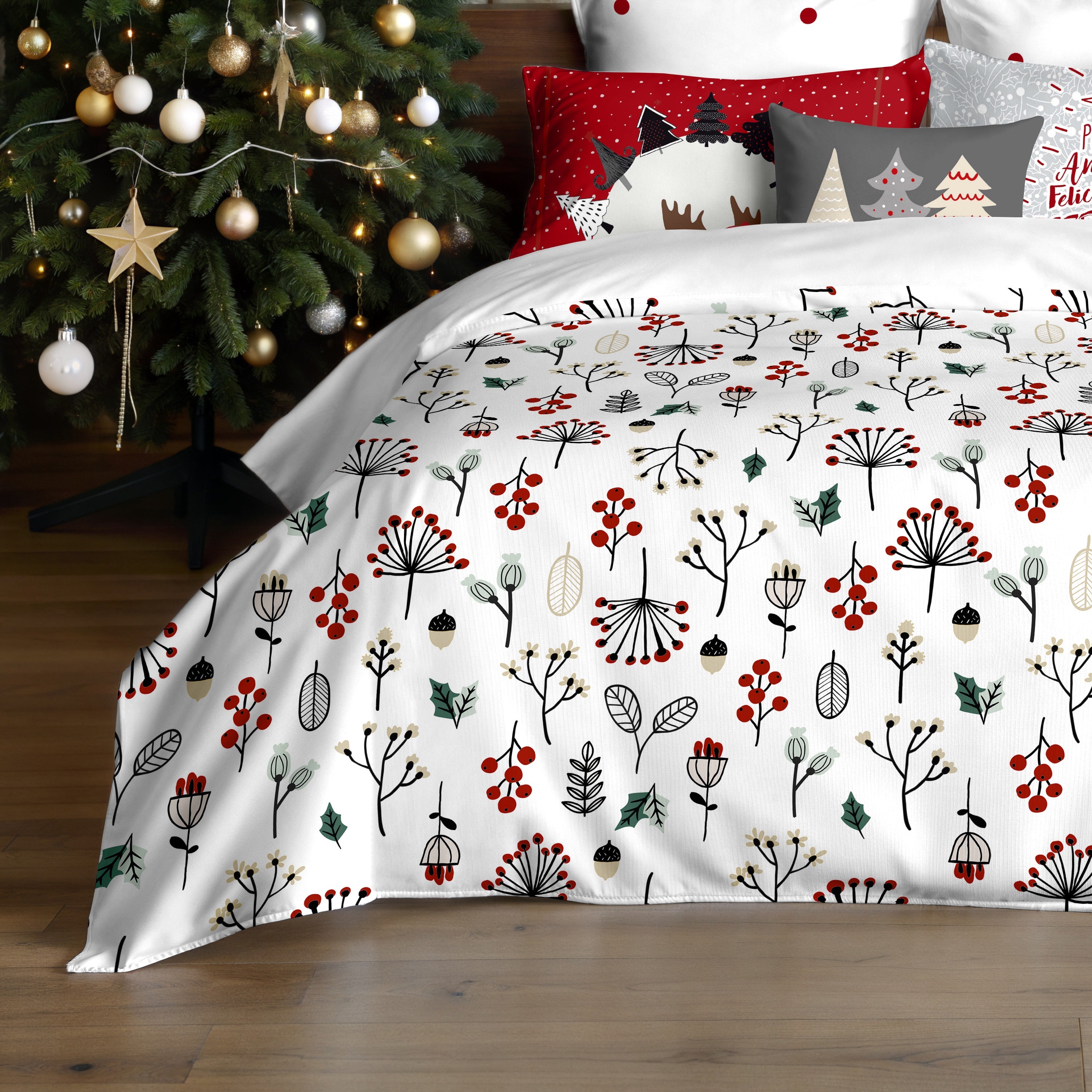 Capa de edredão 100% algodão Merry Christmas 44 - 180x220 cm | Leroy Merlin
