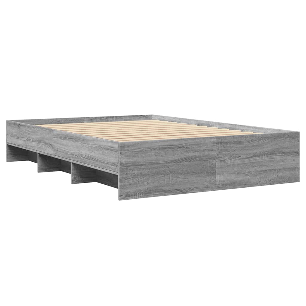 Cadre de lit sans matelas, gris, 140 × 200 cm - 7