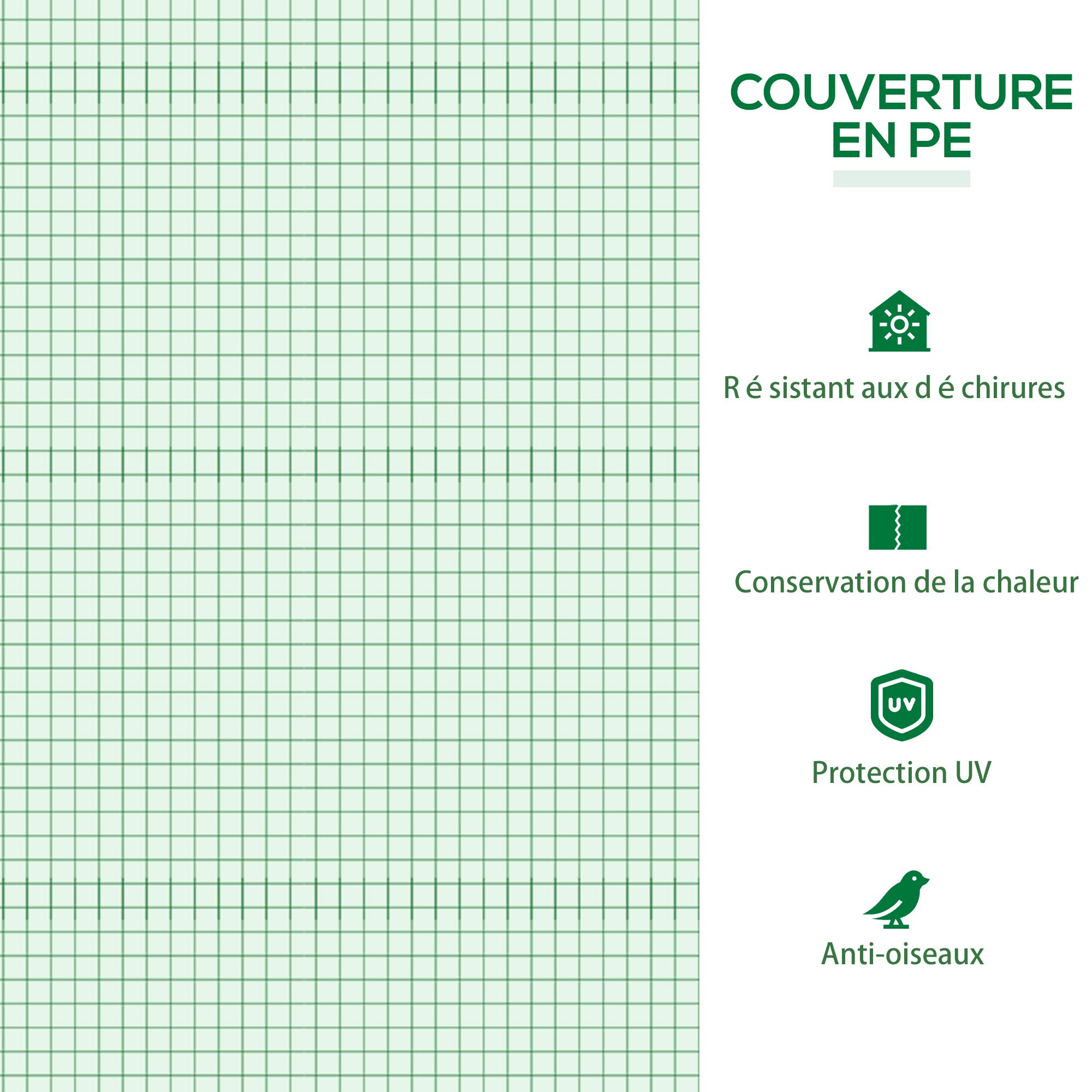 Serre de jardin plastique Outsunny 120x60x60 cm - 5