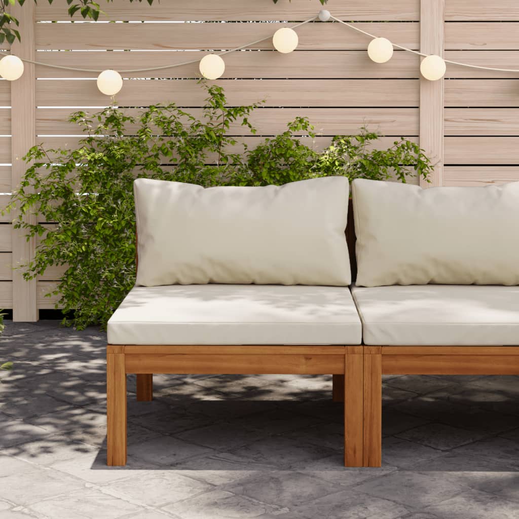 VidaXL Divano Angolare Modulare In Acacia: Il Tuo Angolo Relax In Giardino O In Casa, Con Cuscini Crema!