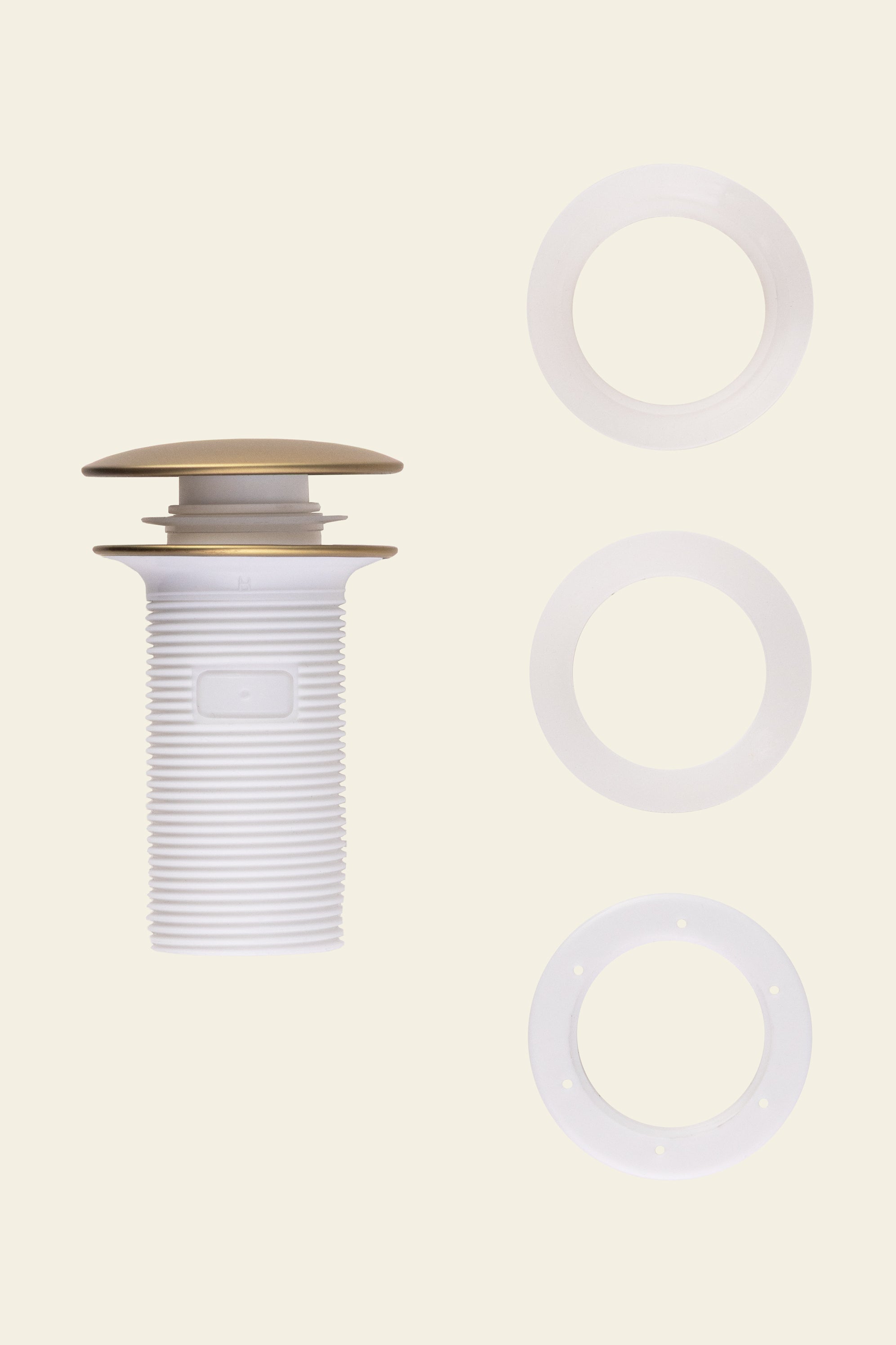 Bonde de lavabo clic clac TINA en ABS clapet en inox or brossé BASS - 4