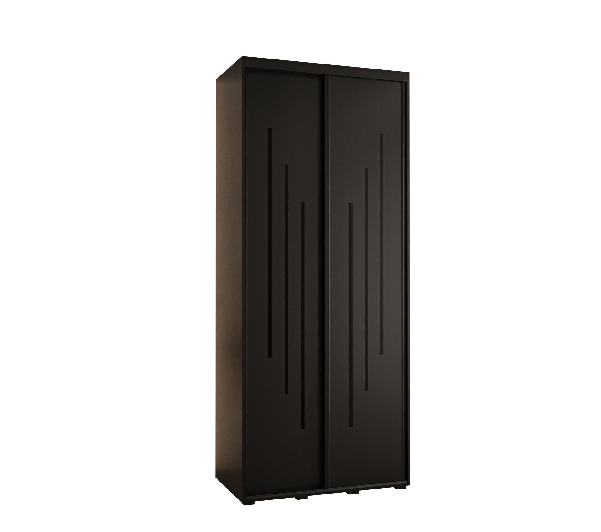 Szafa przesuwna wysoka Davos 8 120 x 45 x 235,2 cm czarny + czarny + u. czarny - Abiks Meble
