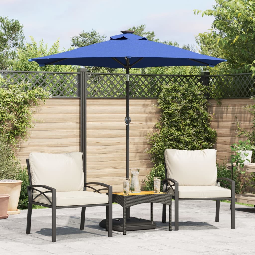 Ombrellone a palo centrale tondo inclinabile per esterni in acciaio con manovella 294x294 cm blu navy (base non inclusa) | Leroy Merlin