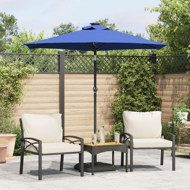 Ombrellone a palo centrale tondo inclinabile per esterni in acciaio con manovella 294x294 cm blu navy (base non inclusa) | Leroy Merlin Ombrellone a palo centrale tondo inclinabile per esterni in acciaio con manovella 294x294 cm blu navy (base non inclusa) | Leroy Merlin