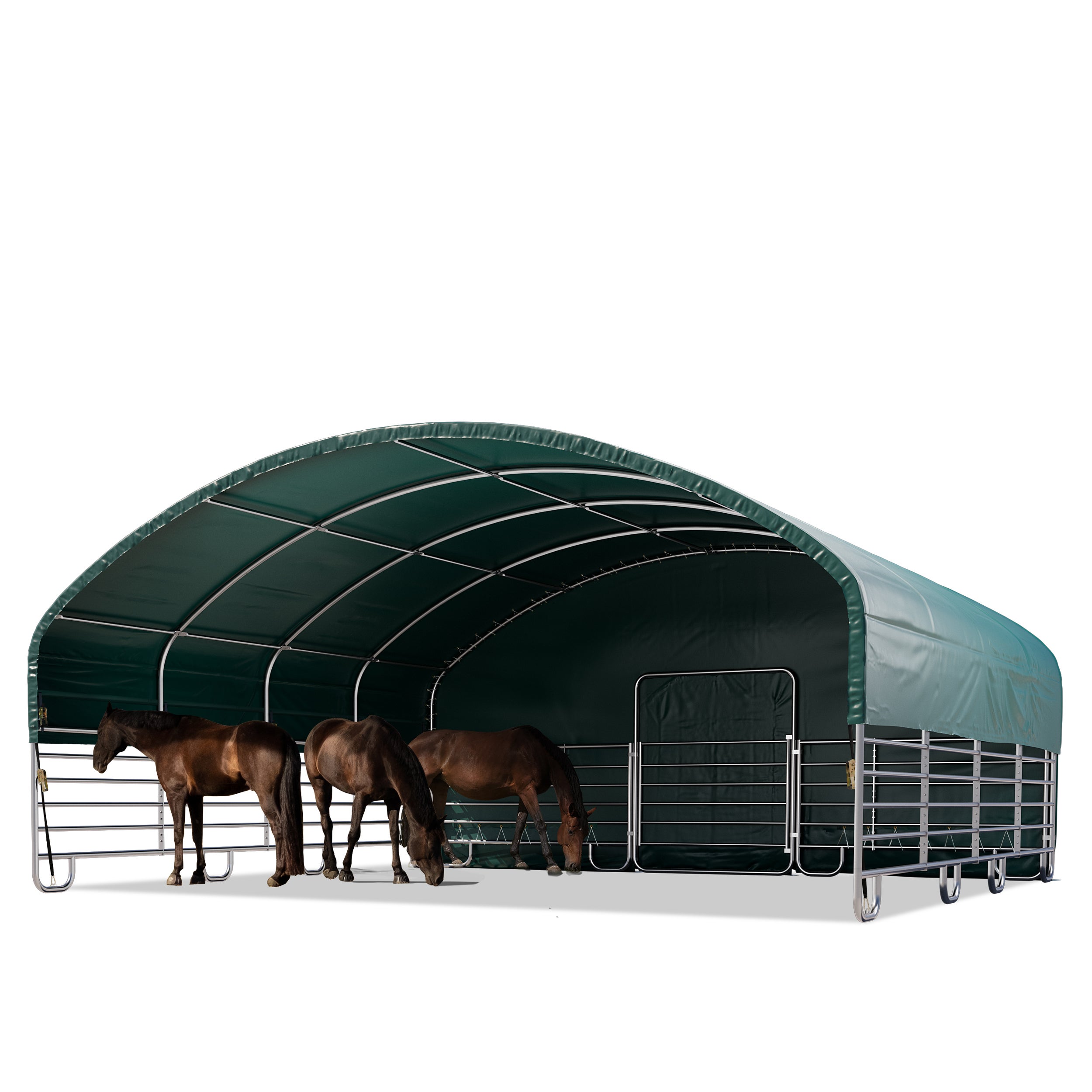 Namiot pastwiskowy 8x8 m plandeka PCV 2300 Newton - podłoże ziemia - otwarta z przodu