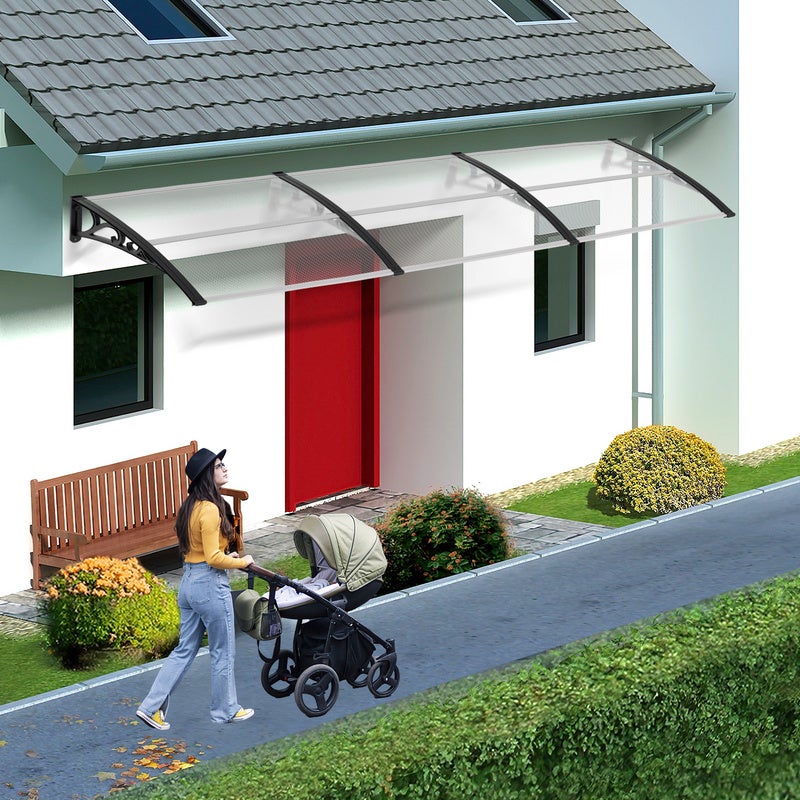 Toldo para porta Toldo Marquise para Porta em alumínio Marquise de Porta e Janela Exterior Placa de Proteção 100 x 300 cm - 8