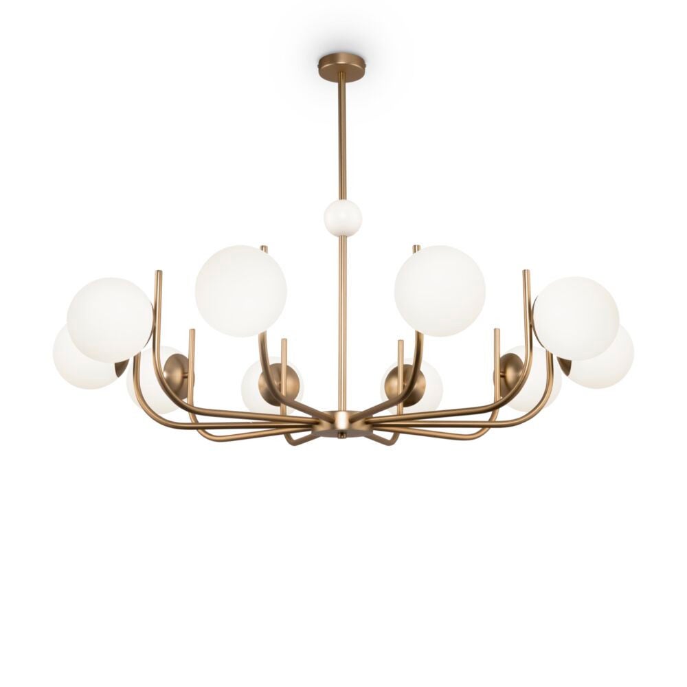 Lampa wisząca Rendez-Vous mosiężno-złota 10xE14x40W wym: 79,2 x 116 x 116 cm szkło Maytoni