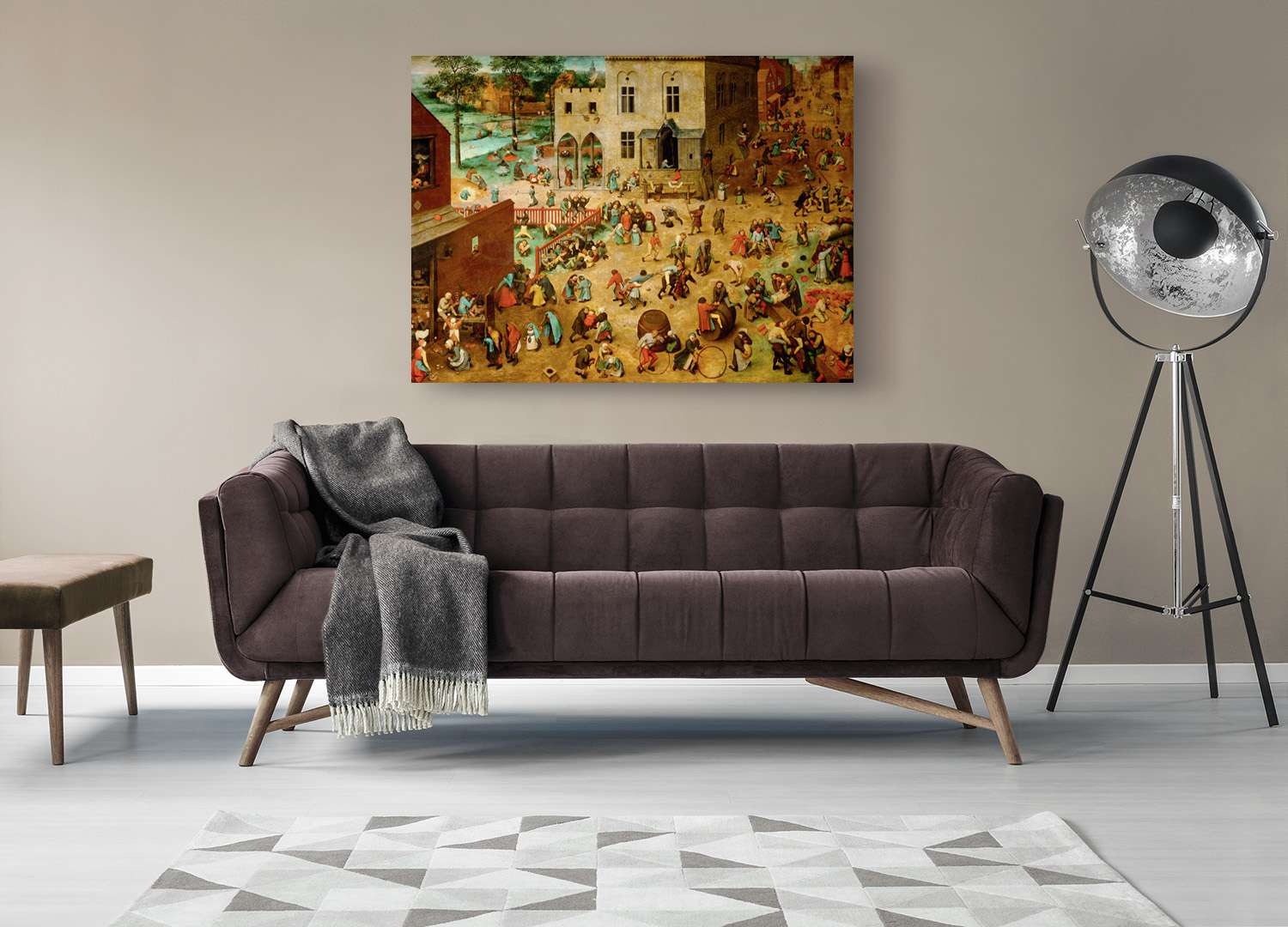 Peinture, impression sur toile - Pieter Bruegel l'Ancien, Jeux d'enfants - 80x60 cm - 3