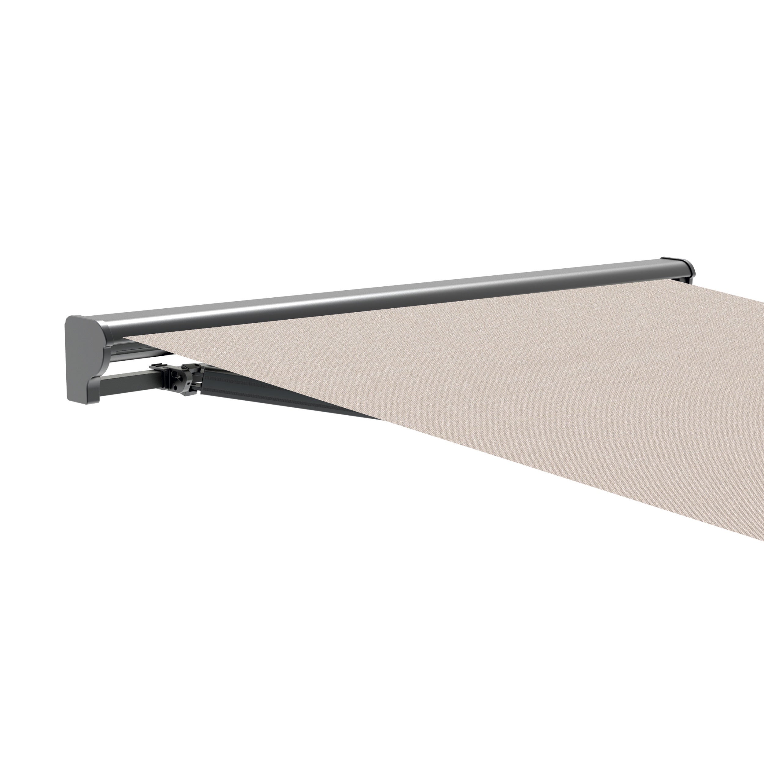 Store banne manuel 3x2,5m Sable Polyester – Structure Semi-Coffre en Aluminium - Toile Protection Solaire - 3