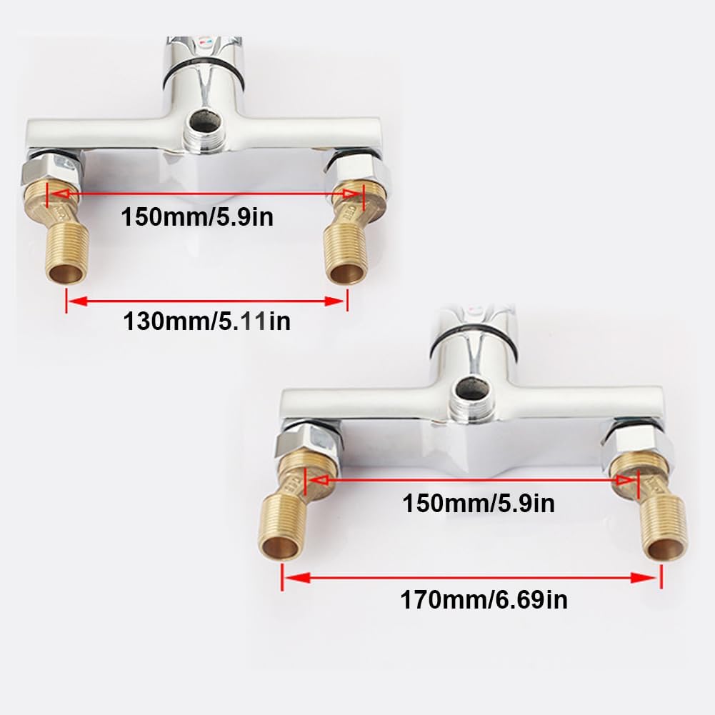 Lot de 2 adaptateurs pour robinet de douche, 3/4