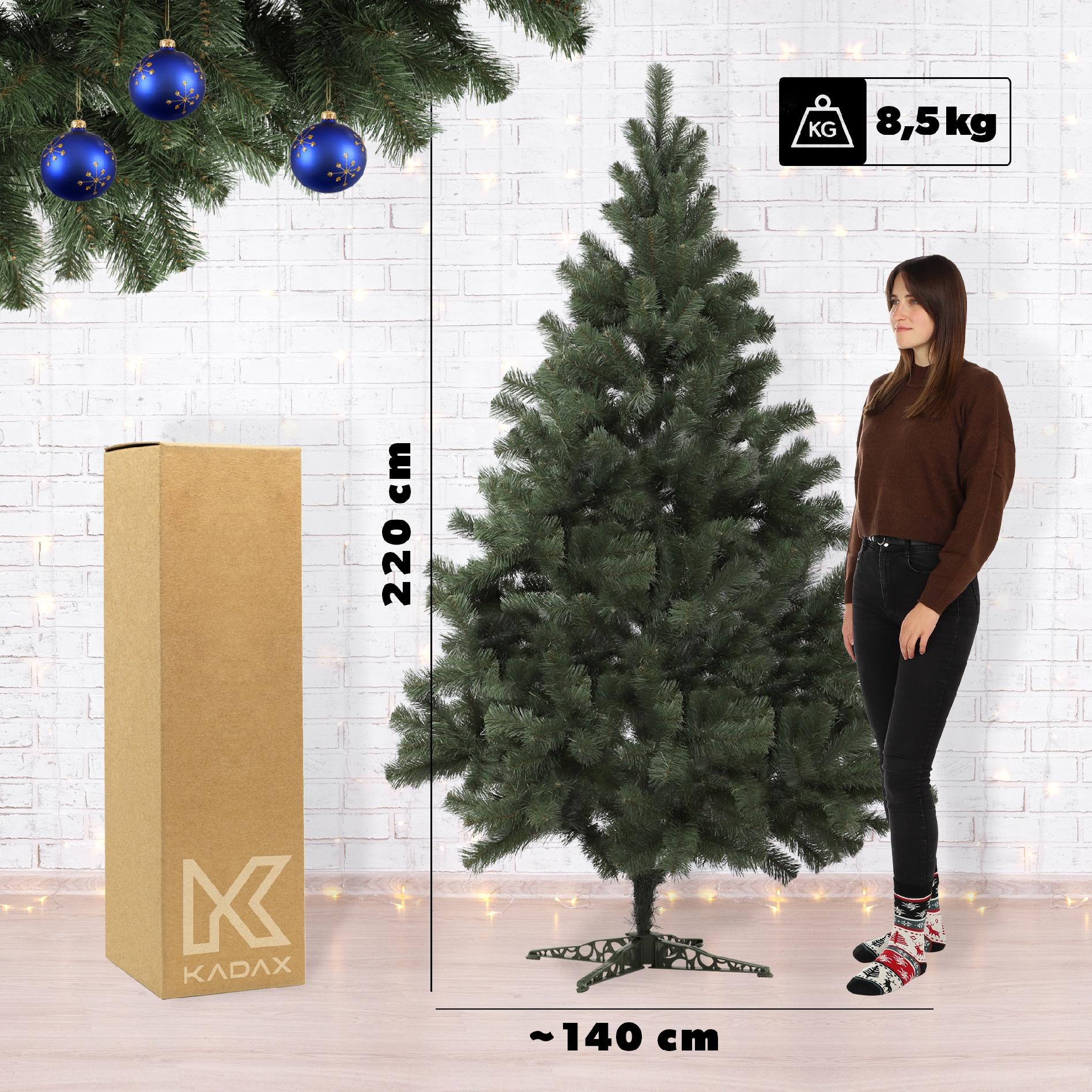 KADAX Árbol de Navidad 220 - Abeto artificial de PVC - con soporte - Árbol decorativo - 435 ramas (Elfo de Navidad 220 cm) - 3