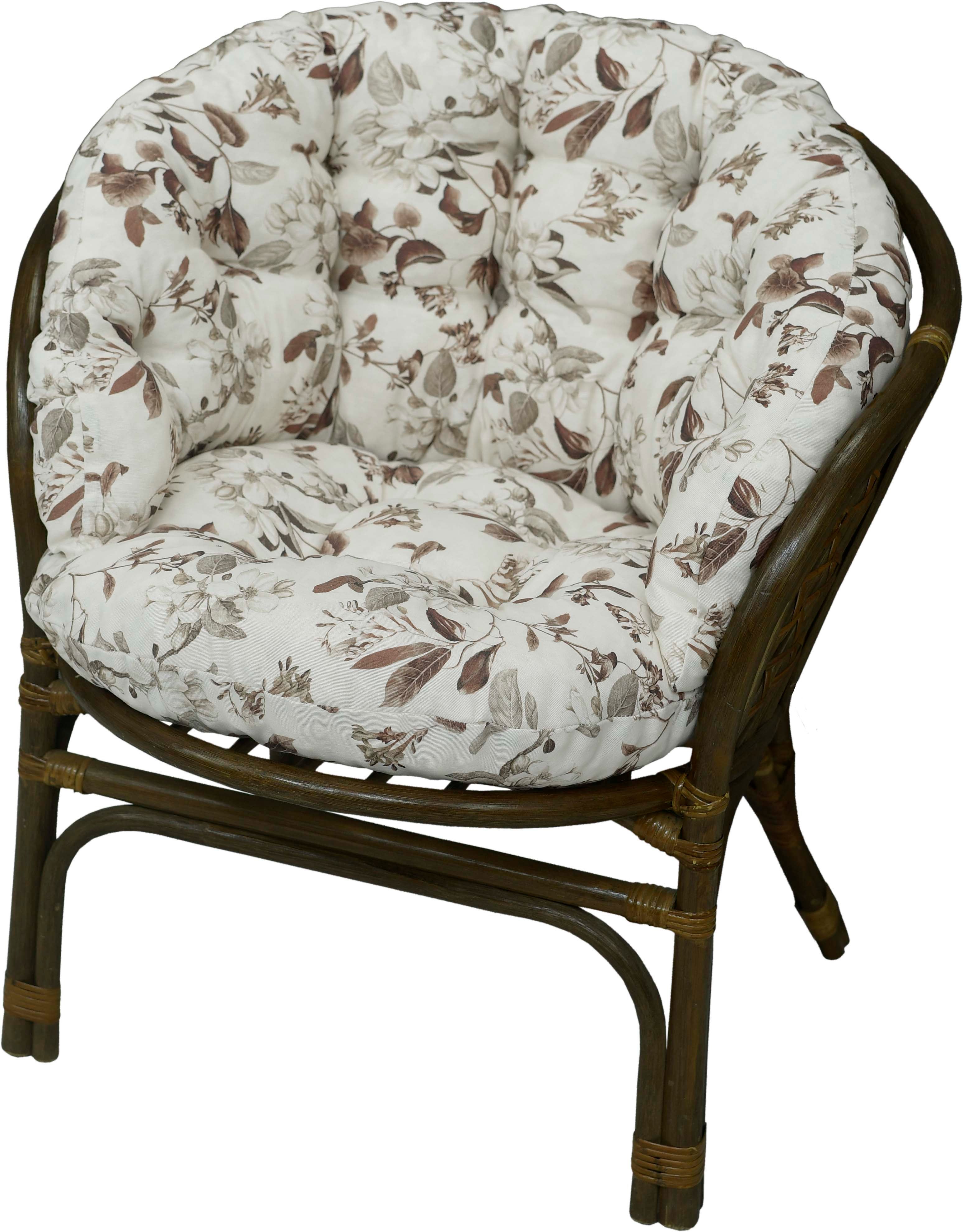 Poduszka na fotel rattanowy rattan AMPO beżowy brązowy 1 szt.