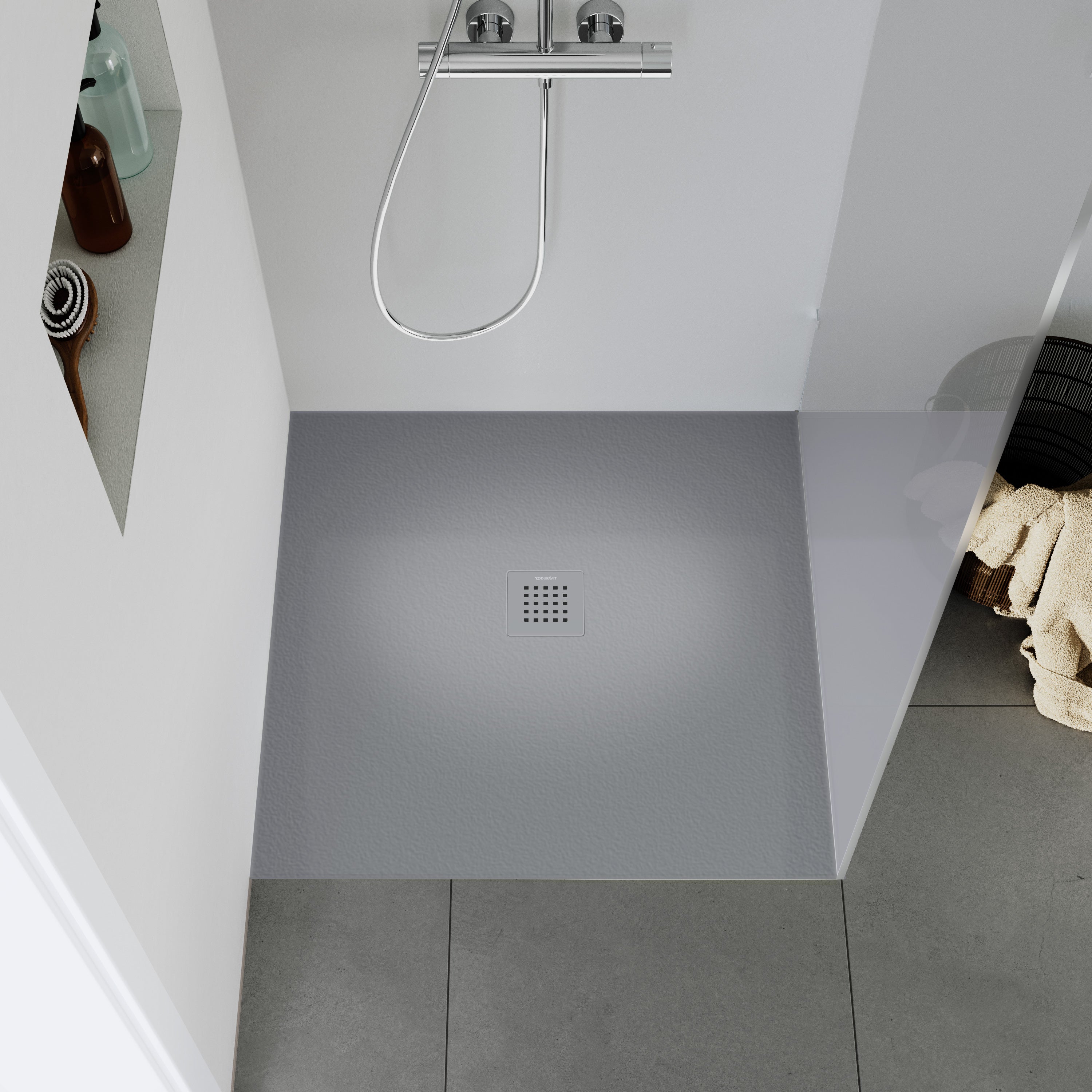 Duravit DuraBayas brodzik odlew mineralny - szerokość 90 cm jasnoszary mat
