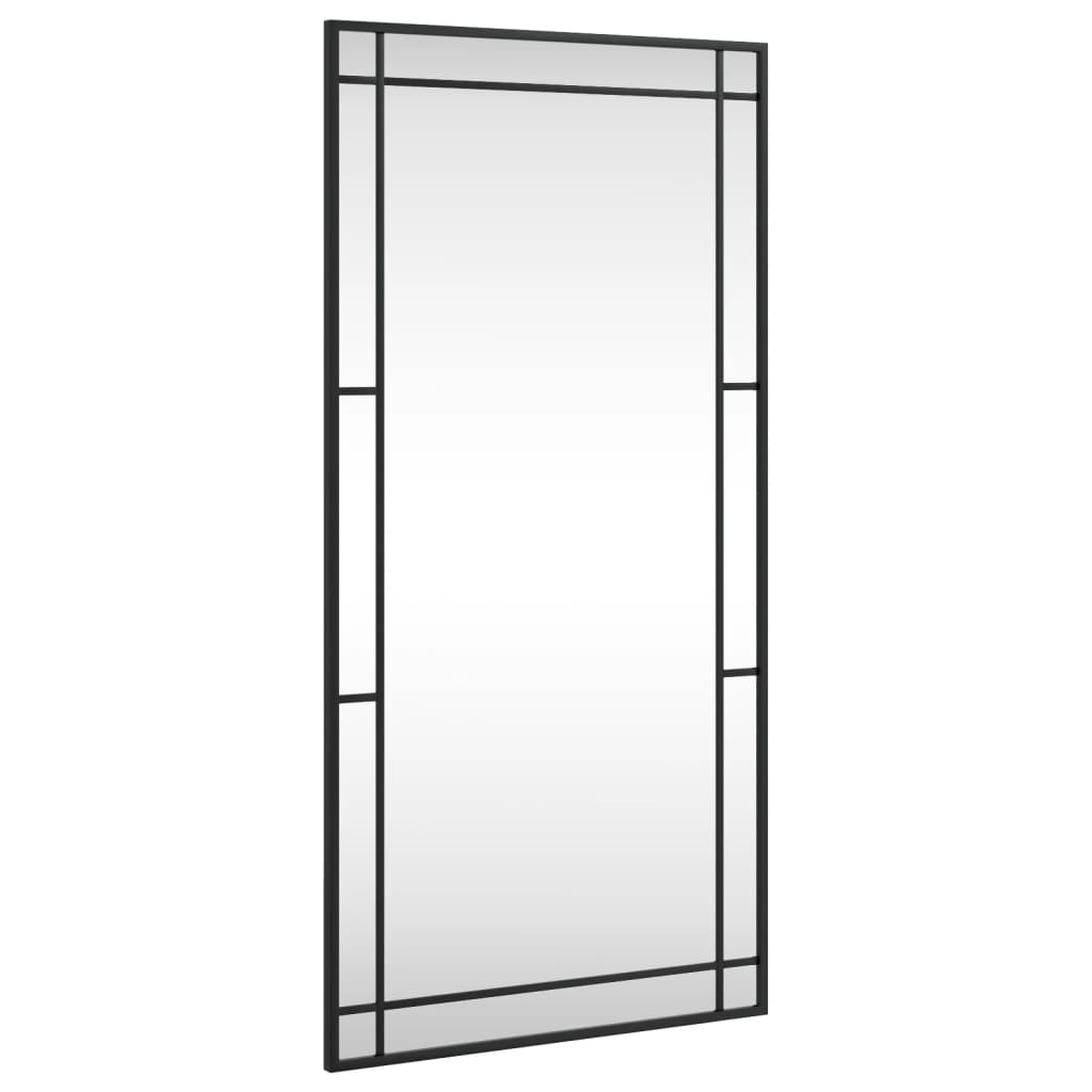 Miroir mural noir 50x100 cm rectangulaire fer - 2