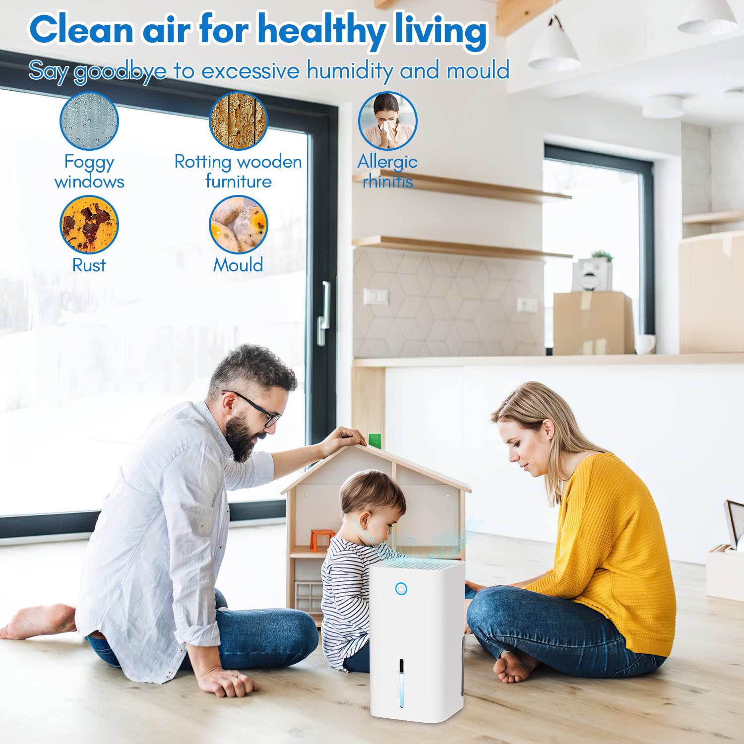 Déshumidificateur 850ML Déshumidificateur d'air Salon Humidité Déshumidificateur d'espace - 5