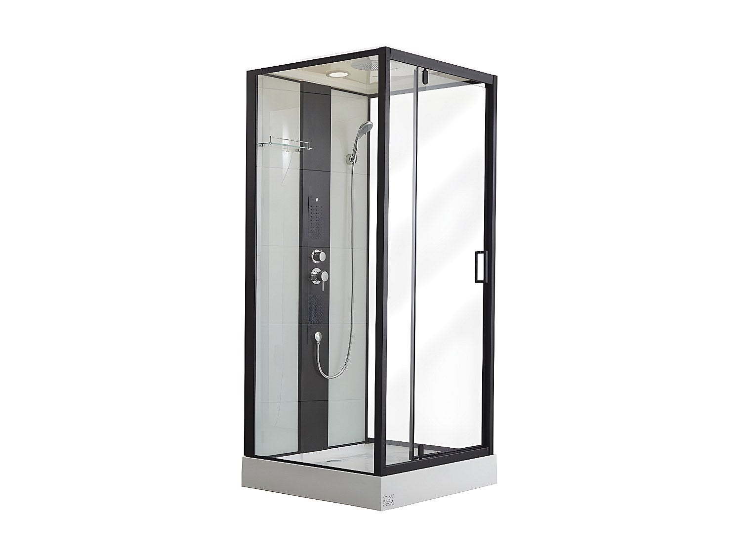Cabine de douche hydromassante - 2 zones de jets de massage - L90 x P90 x H215 cm - pluie tropicale et douchette - PRIMEA - 2