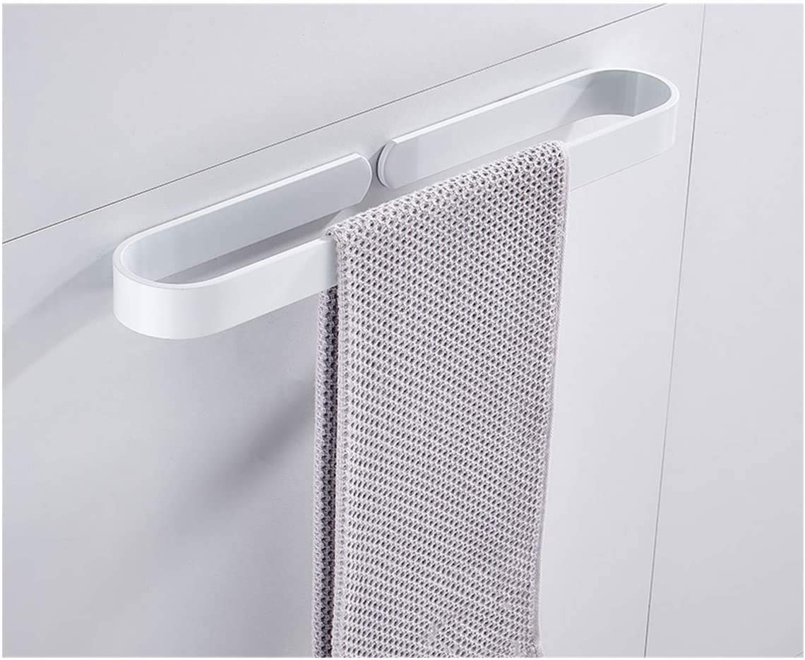 Wieszak na ręczniki bez wiercenia - Montaż ścienny - Akcesoria łazienkowe - Aluminiowy - Samoprzylepny - Biały - 50 cm