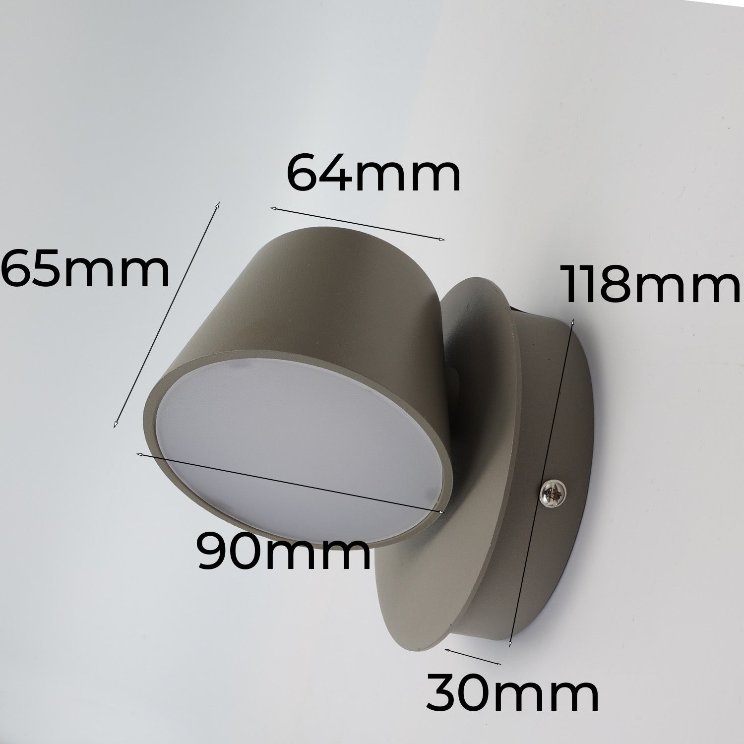 Aplique de Pared LED con Foco Orientable 6W, 2700K Luz cálida de Lectura en Aluminio Gris, Diseño Nórdico Moderno - 8