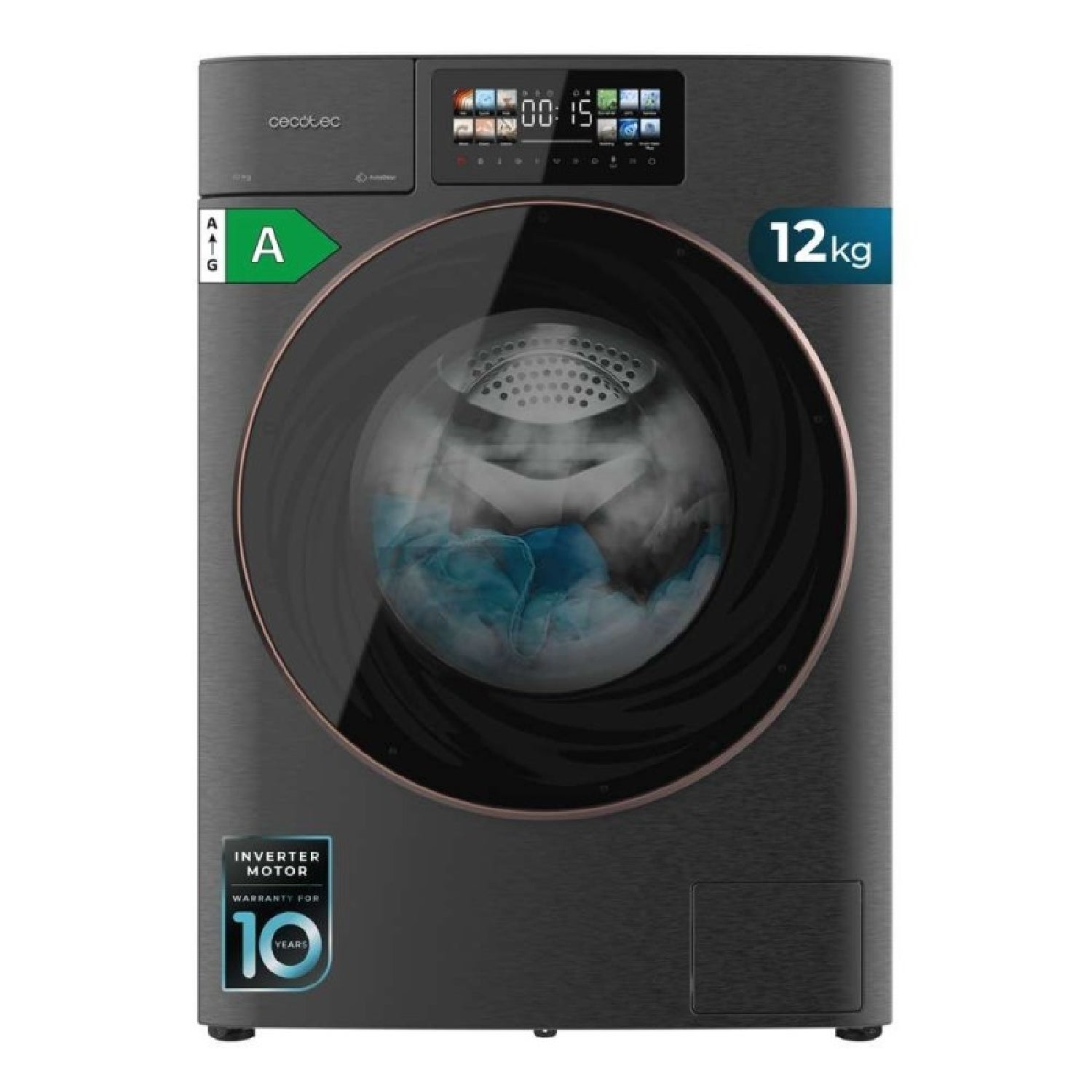 Cecotec Lavadora Carga Frontal Bolero Dresscode 12950 Autodose Direct Drive 3D Steel , Leroy Merlin