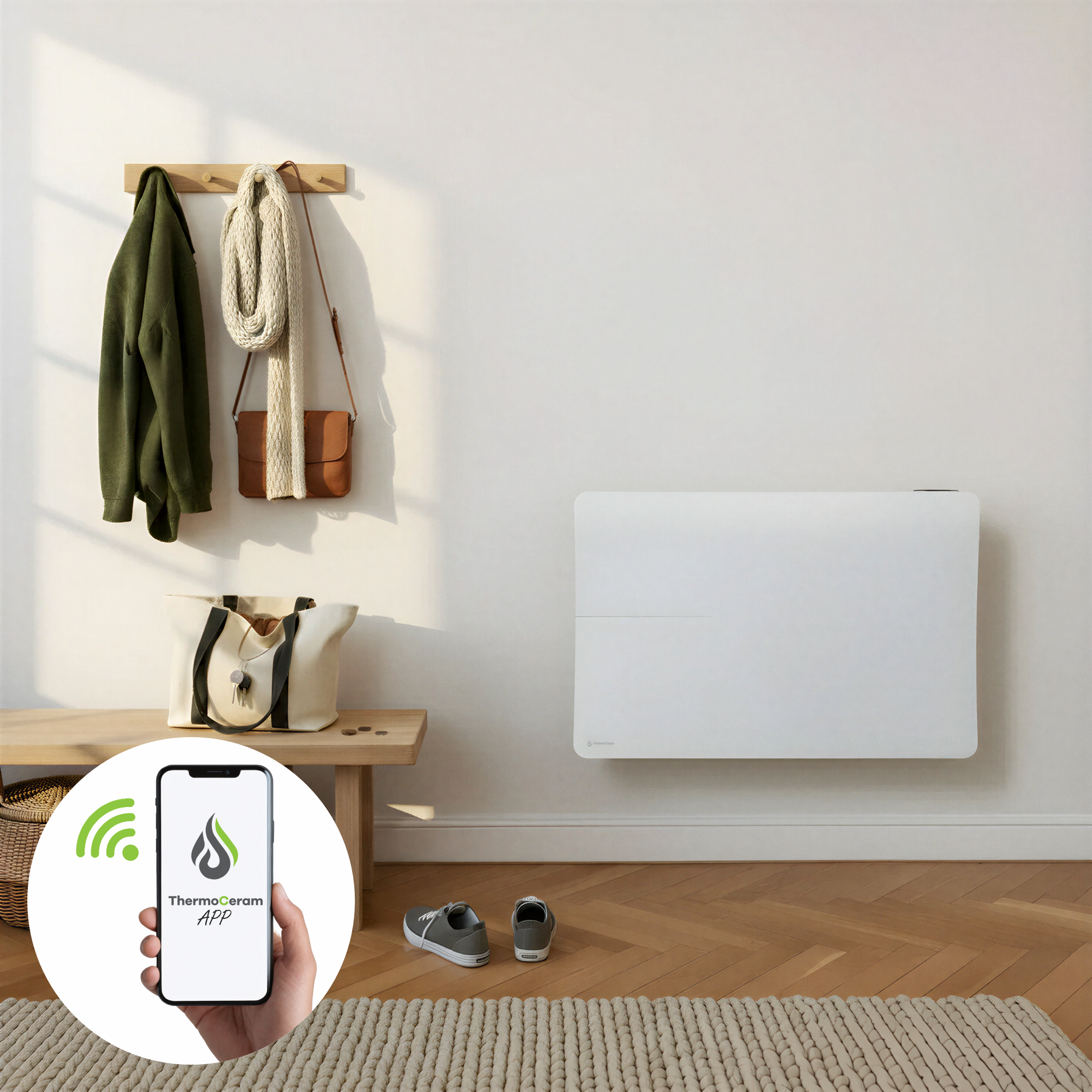 Grzejnik elektryczny WiFi dualny system 2000W Molia Thermoceram