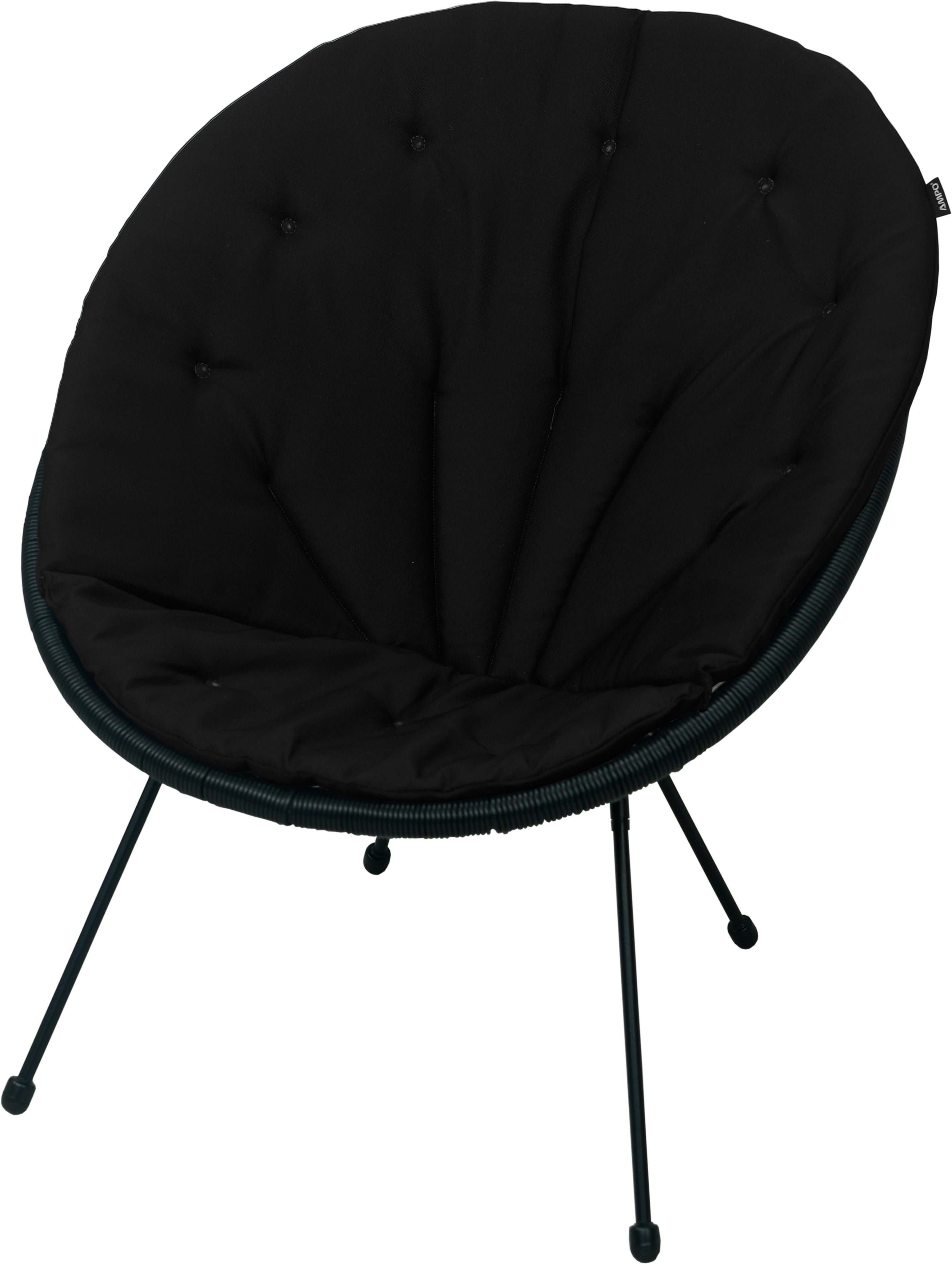 Poduszka na fotel żyłkowy AMPO czarny gładki Acapulco 1 szt.