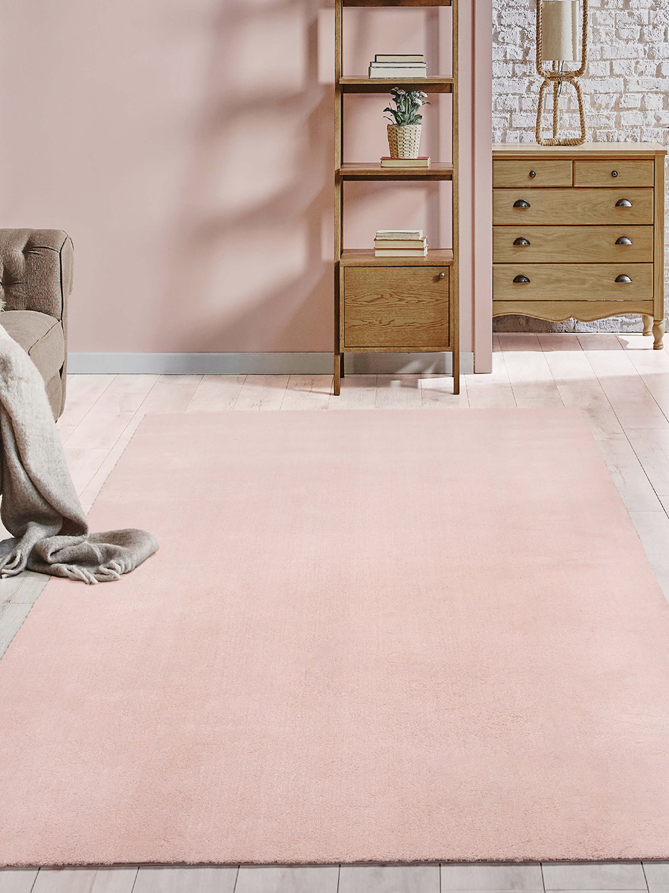 the carpet Relax tapis moelleux à poils courts, dessous antidérapant, lavable à 30 degrés, super soft, aspect fourrure, Blush, 240 x 340 cm - 2