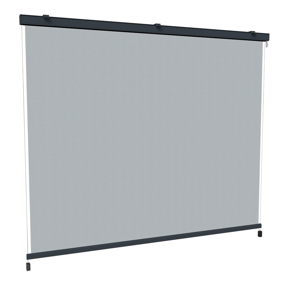 Store screen vertical 370 x 218 cm coffre intégral guidage par câbles inox pour pergola ou installation seule - Anthracite - 4