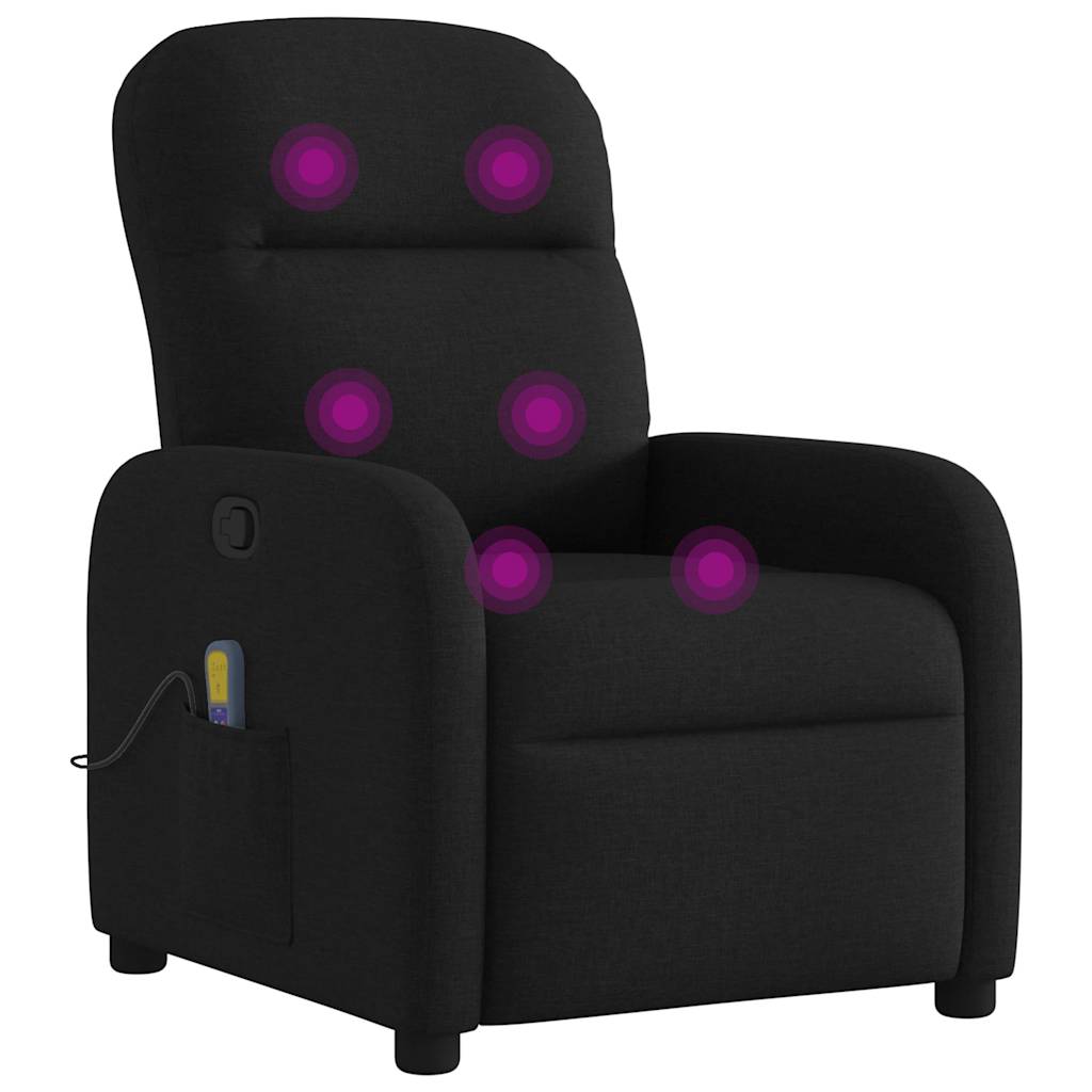 Fauteuil de massage inclinable Noir Tissu - COMFORTXL - 6