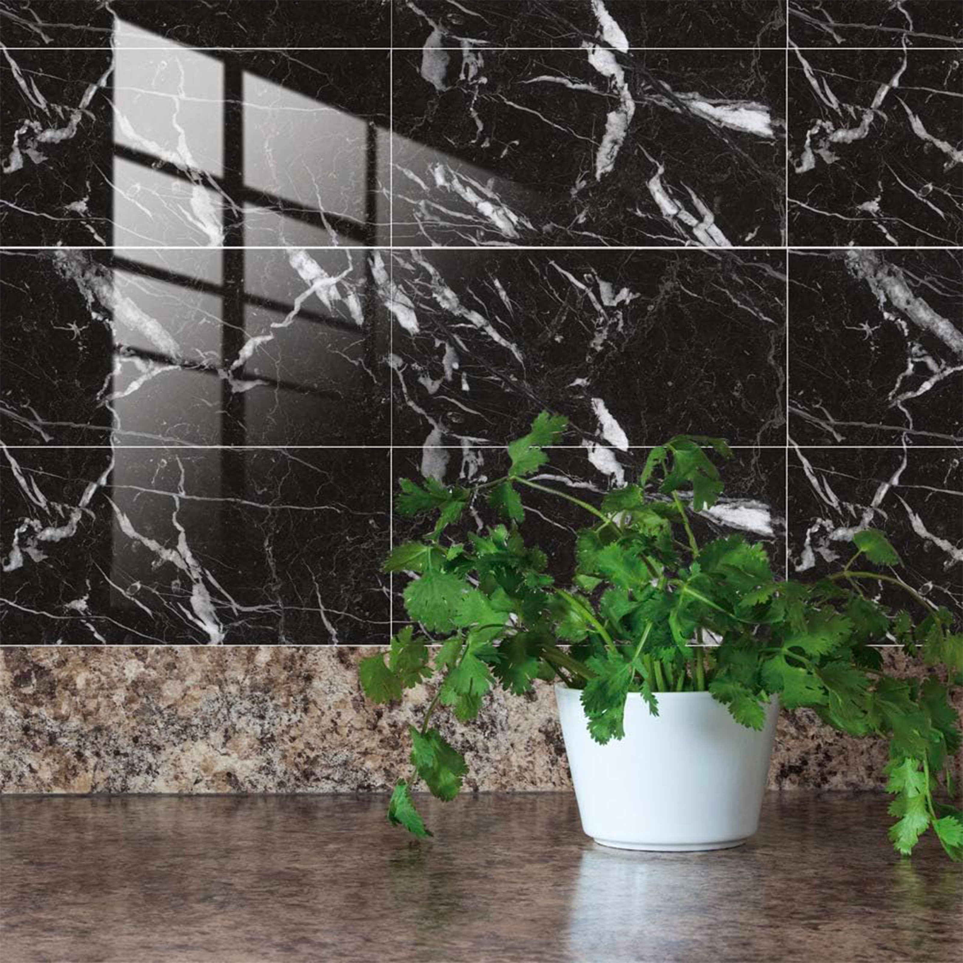 Pannelli in PVC Autoadesivi Effetto Marmo/Granito 60x30xcm Lussuosi, isolanti, idrorepellenti, ignifughi - AR-01 (30x60cm) - 4