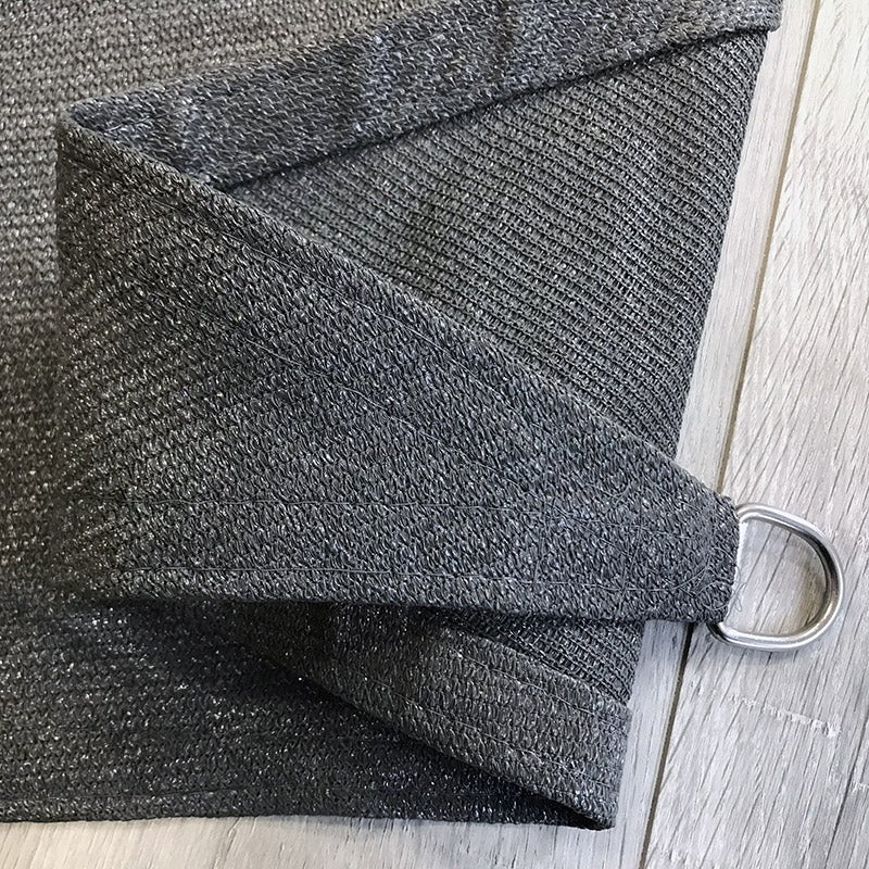 Voile d'ombrage 3 x 2 m rectangulaire 280g/m² - Haute densité résistante au vent - Tissu micro-aéré - Gris - 3