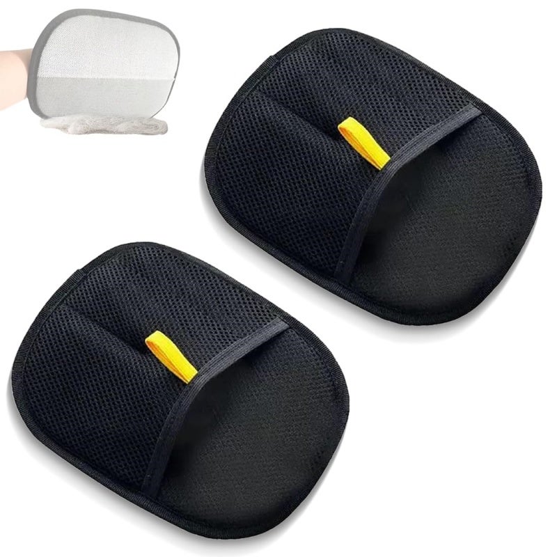 Deux gants antistatiques pour enlever les poils d'animaux. Réutilisables et adaptés aux vêtements, canapés, tapis, etc - 2
