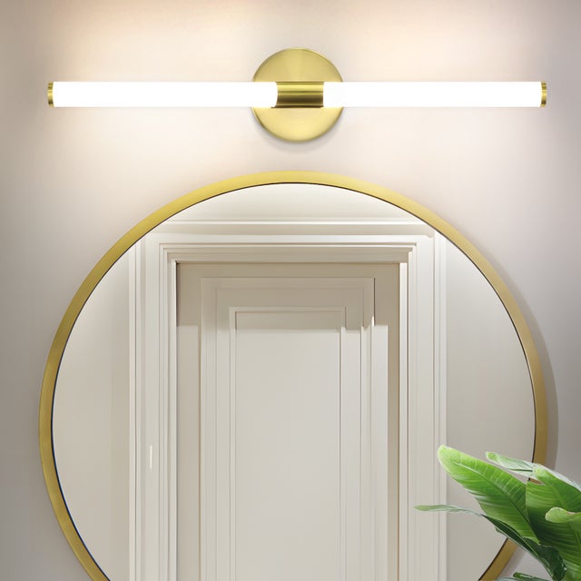 ZMH Lampada da parete per bagno con luce a specchio a LED color oro