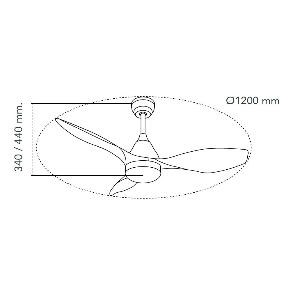 Ventilateur de plafond LED Stel Blanc DC Dimmable 2 températures - 6