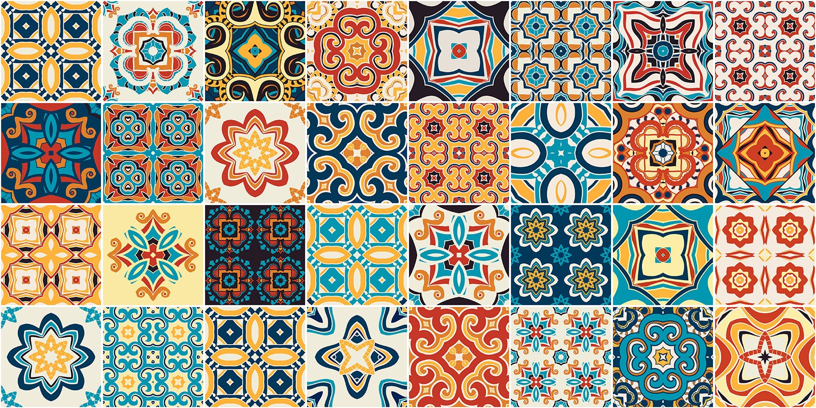 Crédence adhésive sticker décoratif pour cuisine - Effet carreaux de ciment - Adhésif MAT - 60x120 cm - 2