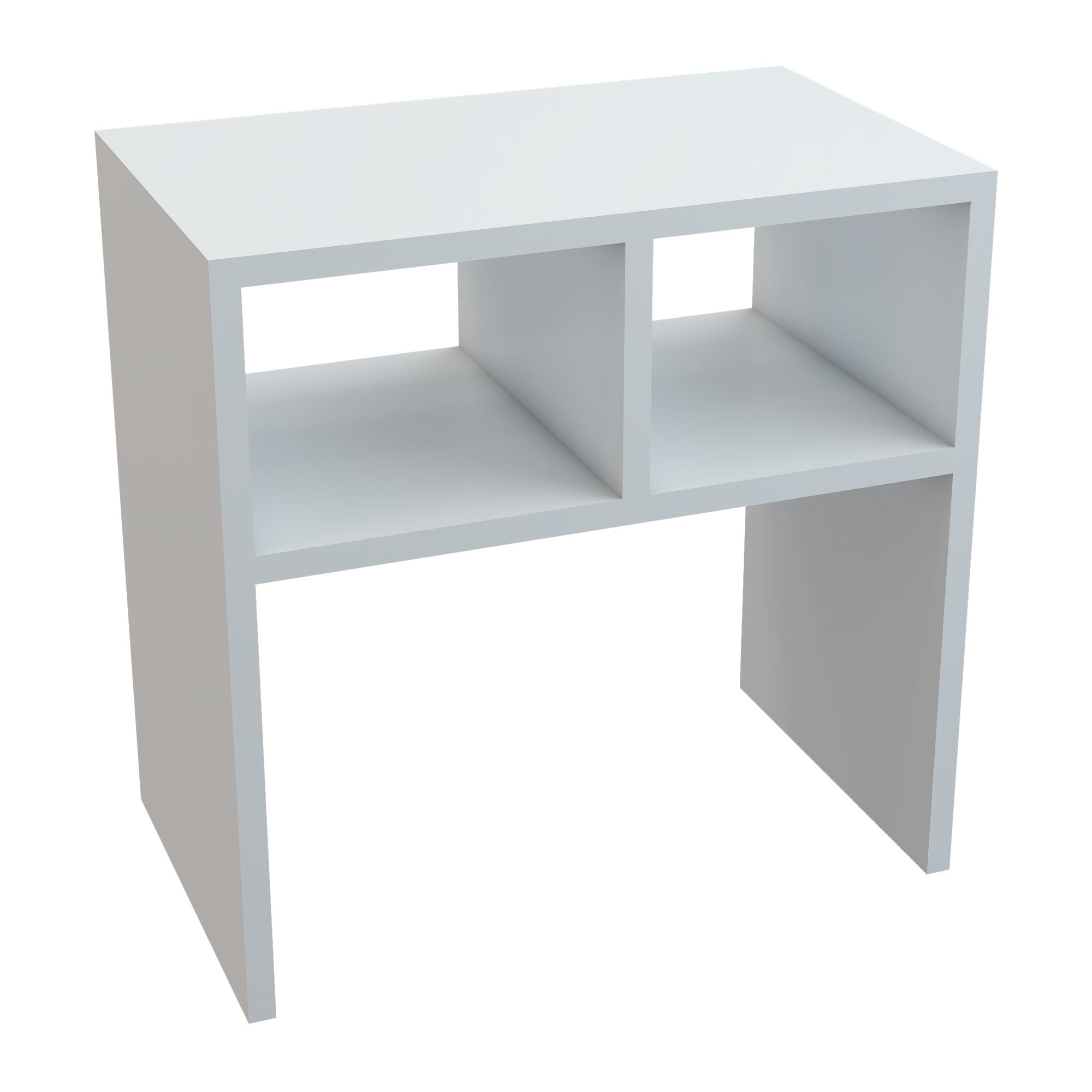 Table d'appoint rectangualire Ravnsborg avec 2 compartiments de stockage 50 x 50 x 30 cm blanc [en.casa] - 2