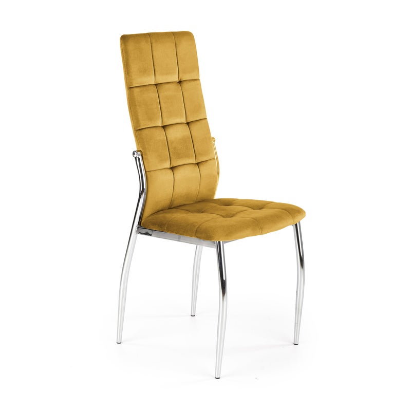 Krzesło tapicerowane K416 VELVET musztardowe