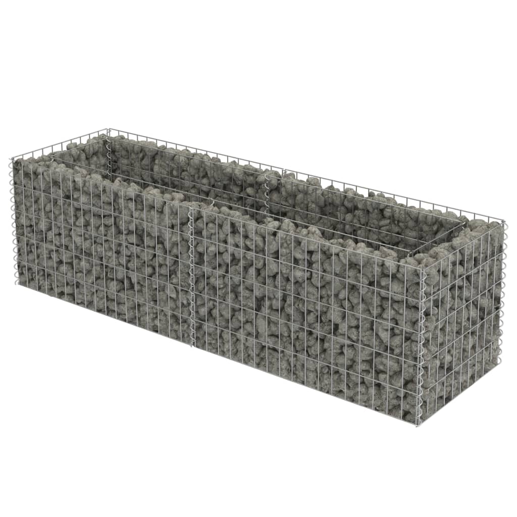 VidaXL - Lit Surélevé En Gabion Acier Galvanisé 450x50x100 Cm, Pour Jardin, Remplissage Pierres