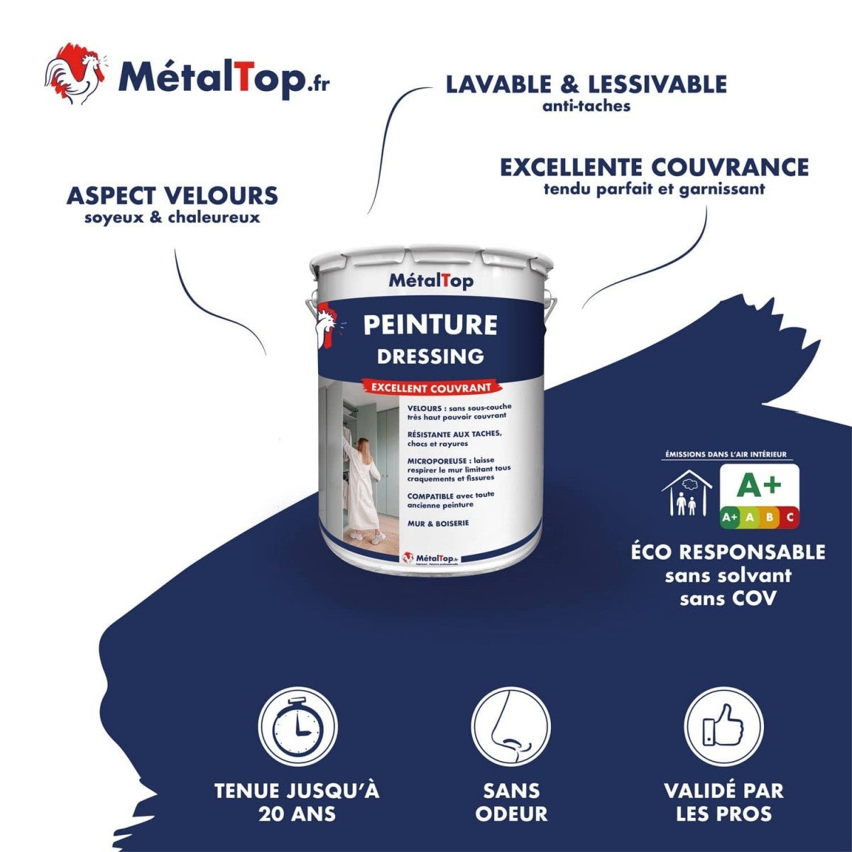 Peinture Dressing - Metaltop - Gris pierre - RAL 7030 - Pot 15L - 4