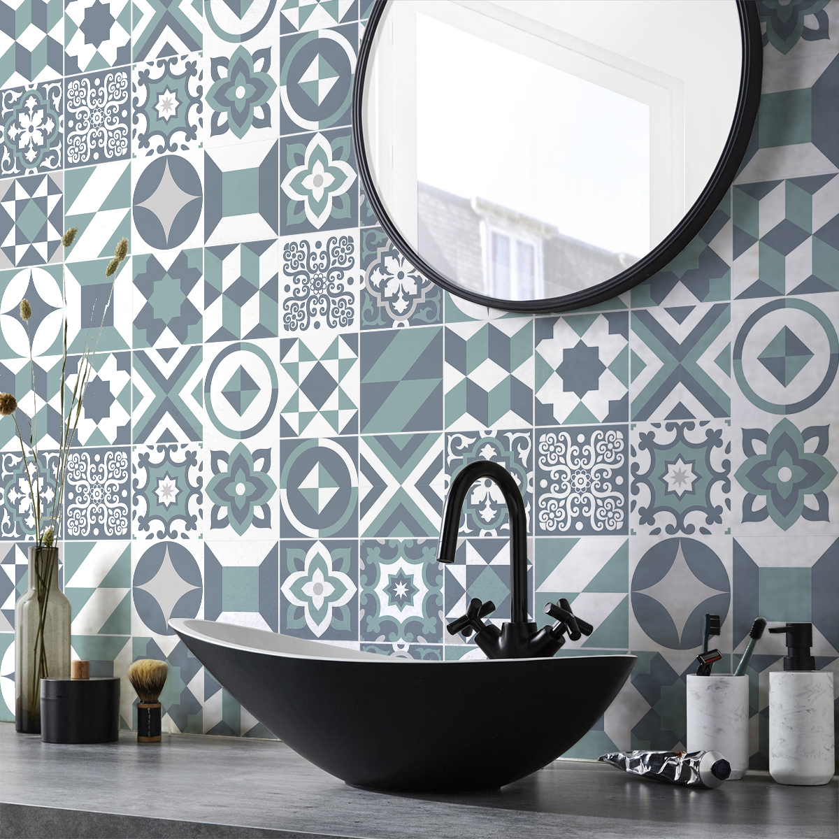 24 adesivi piastrelle di cemento azulejos rivarola - Sticker adesivo - adesivi murali - 24stickers15x15cm - 3