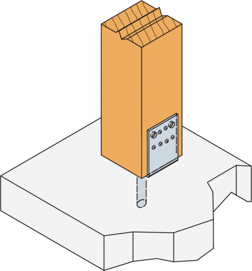 SIMPSON STRONG-TIE Pied de support PPD feuerverzinkt Ø du trou 5,0 + - 4