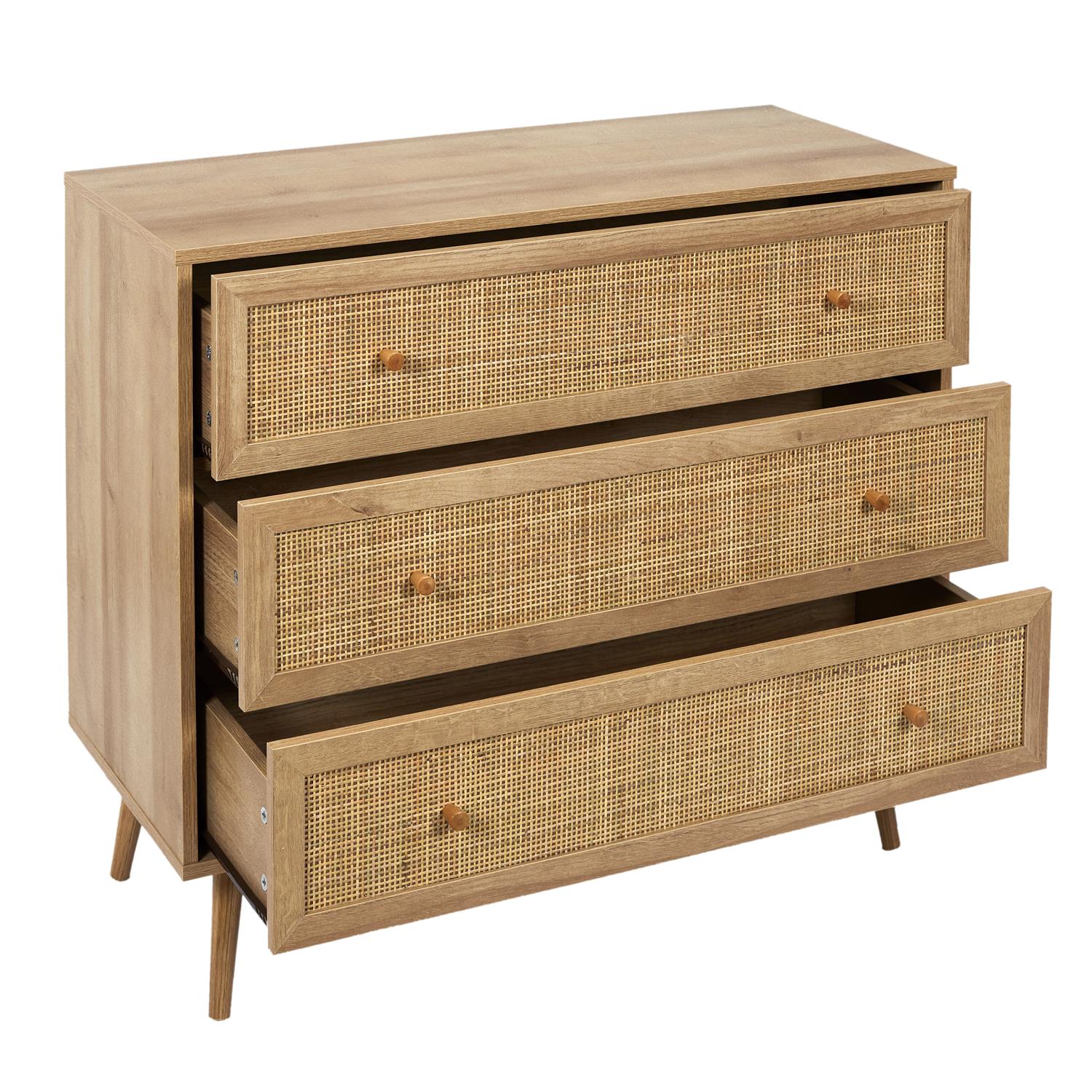 Commode En Bois 3 Tiroirs 