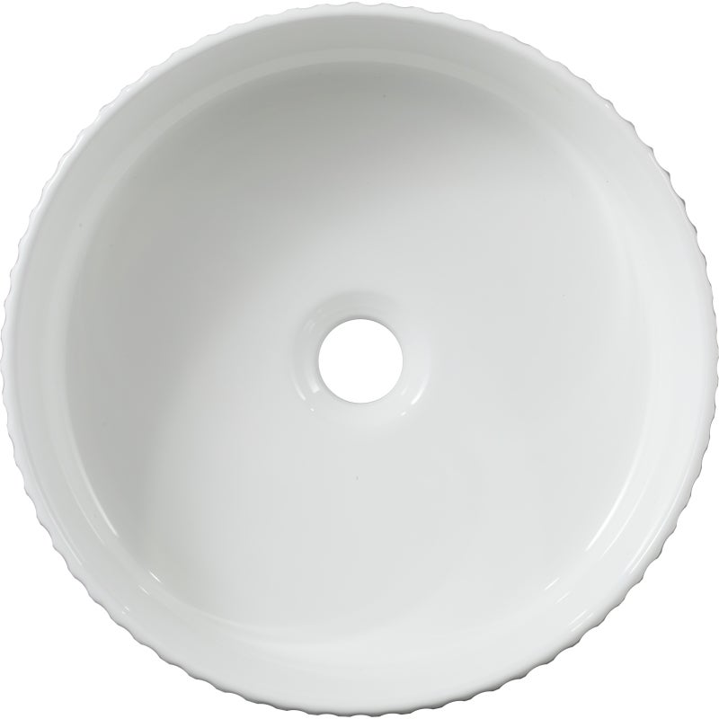 Vasque à poser striée ø36cm blanche - Ania - 4