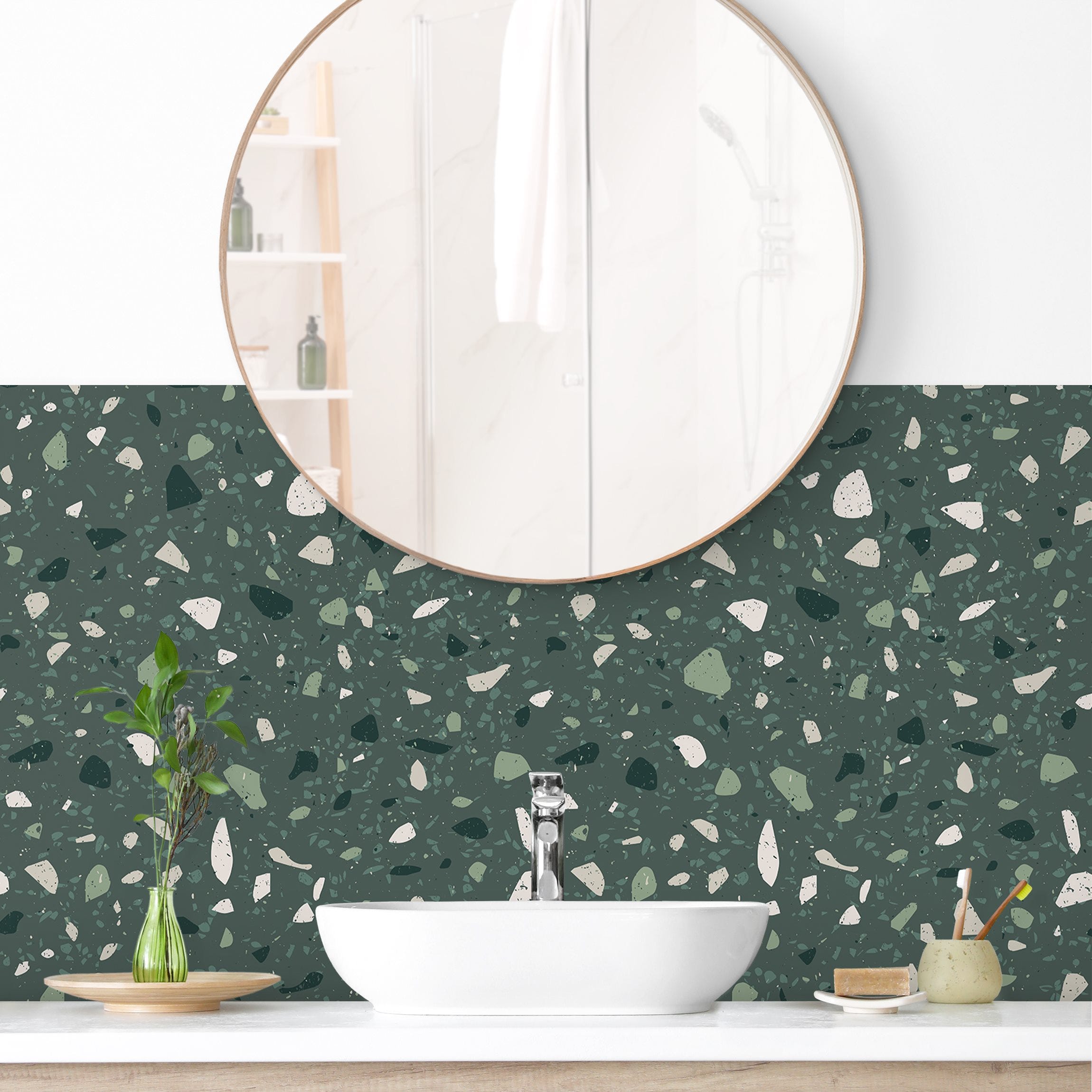 Pared Patterns Revestimiento de pared para baño - Detailed Terrazzo Pattern Messina ...