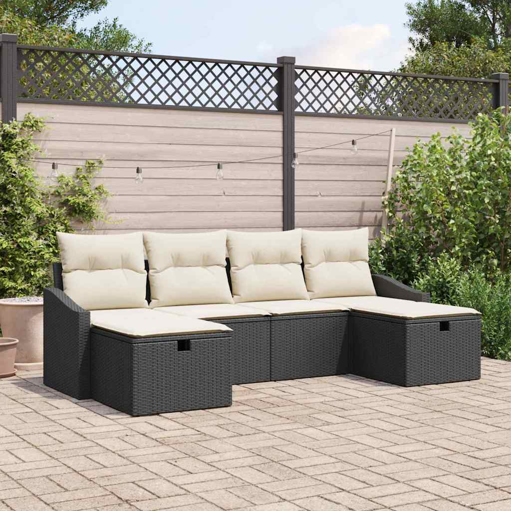 Zestaw Sof z poduszką 6 pcs polirattan vidaXL