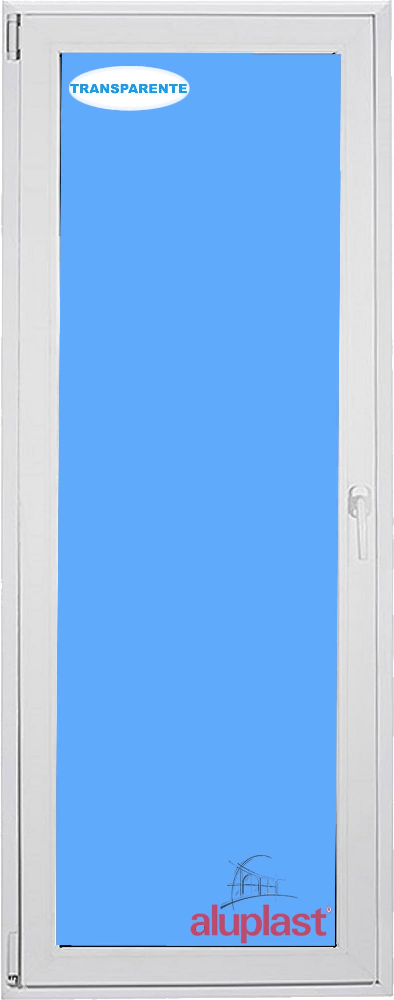 Puerta balconera pvc 900x2100 blanca oscilobatiente izquierda vidrio transparente