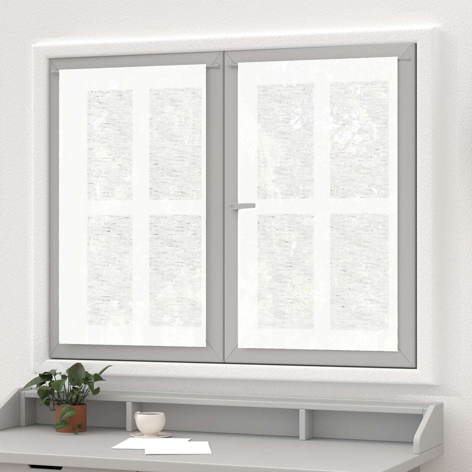 Tenda A Brezza In Lino E Poliestere Soleil D'Ocre – Grigio, 45x90 Cm, Elegante E Pratica