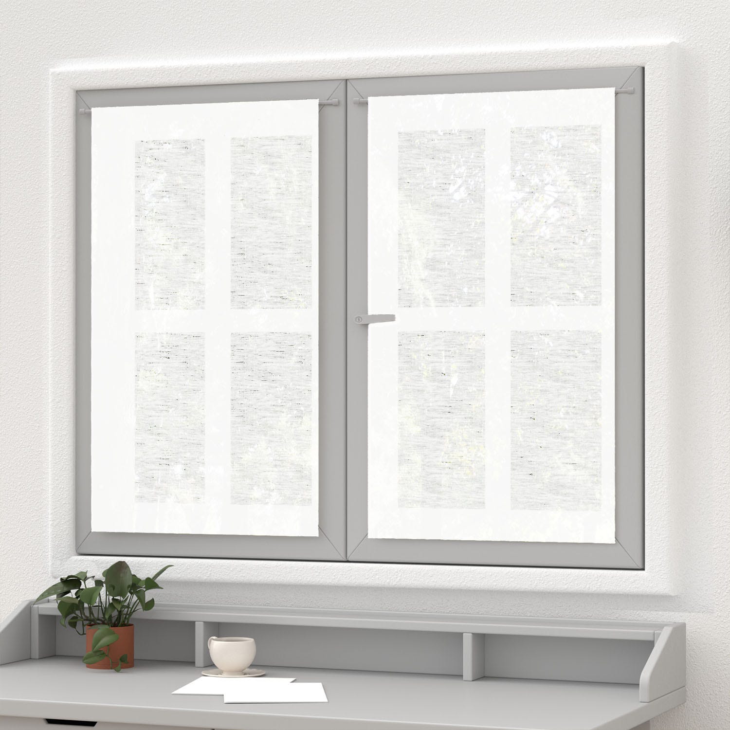 Tenda A Brezza In Lino E Poliestere Soleil D'Ocre – Grigio, 45x90 Cm, Elegante E Pratica